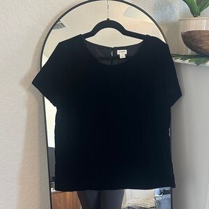 J. Crew Black Velvet Women's Top